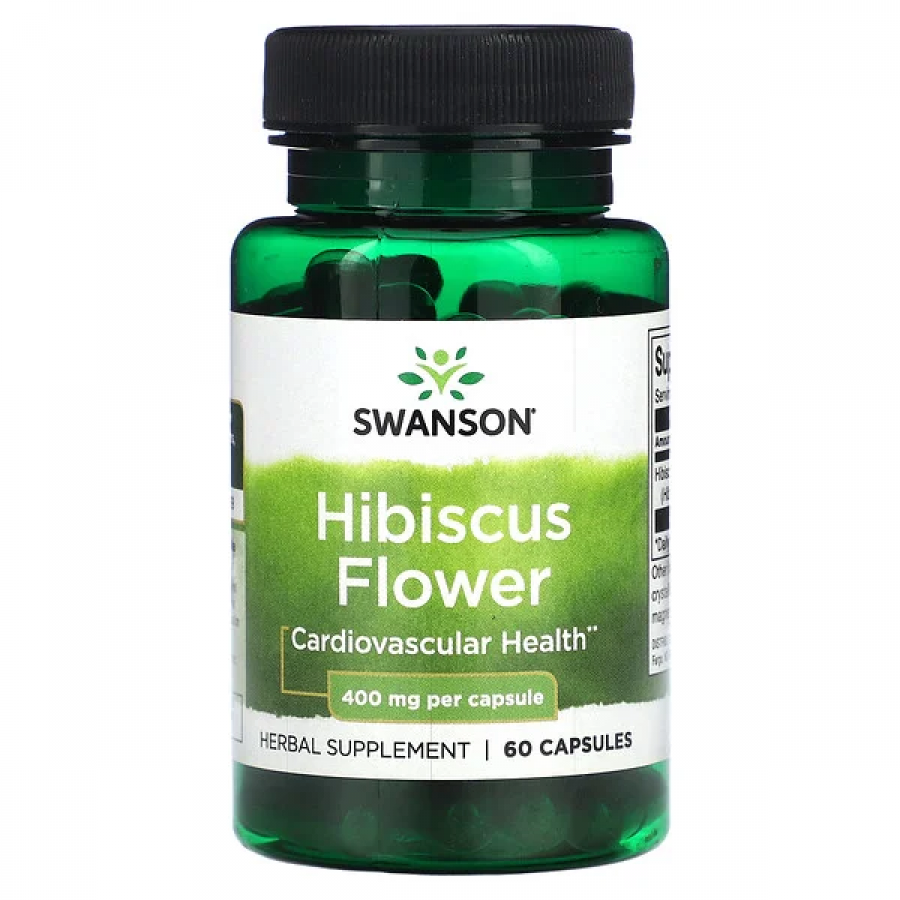 Flor de hibisco Swanson , 400 mg, 60 cápsulas 
