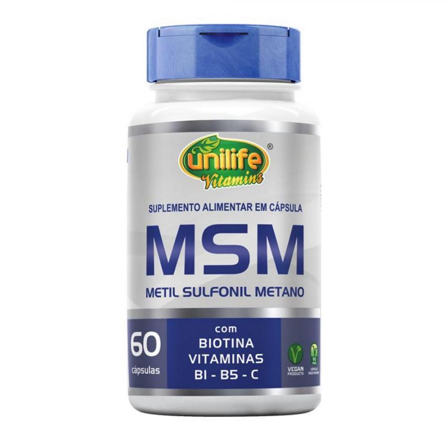 Msm Metil Sulfonil Metano Unilife Biotina Vitam B1 B5 C 60cp