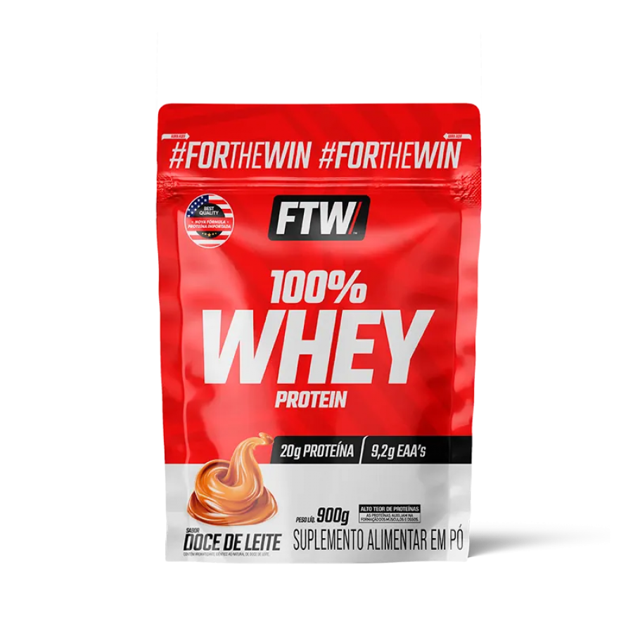 Whey 100% Puro Concentrado FTW 900grs Sabor Dulce de Leche