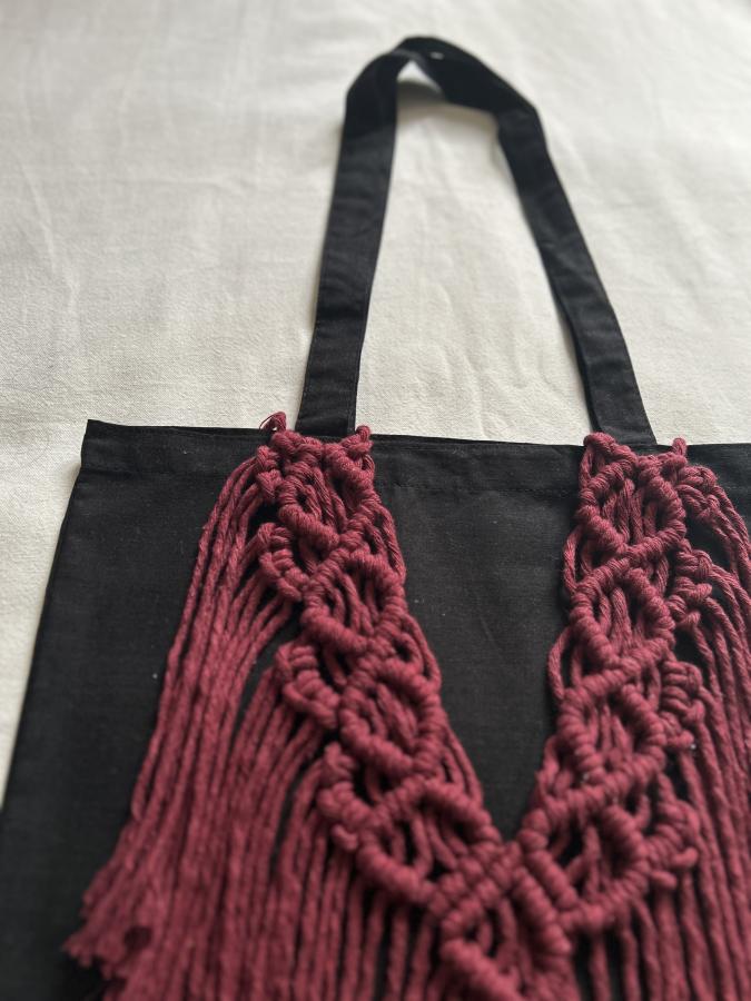Tote Bag Aplique Bordó