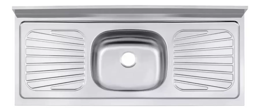 Mesada De Acero Inoxidable Pileta Central Para Cocina 120x52