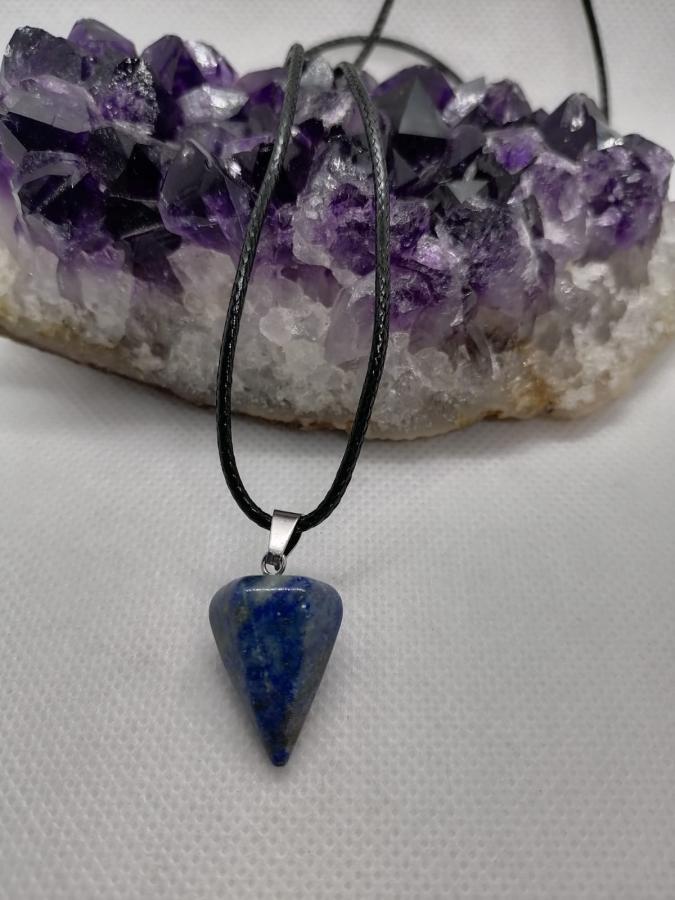 Dije Péndulo Lapislázuli con Cordón Negro