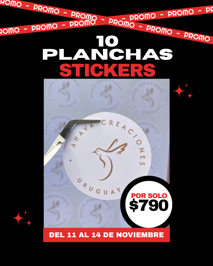 PROMO 10 PLANCHAS STICKERS
