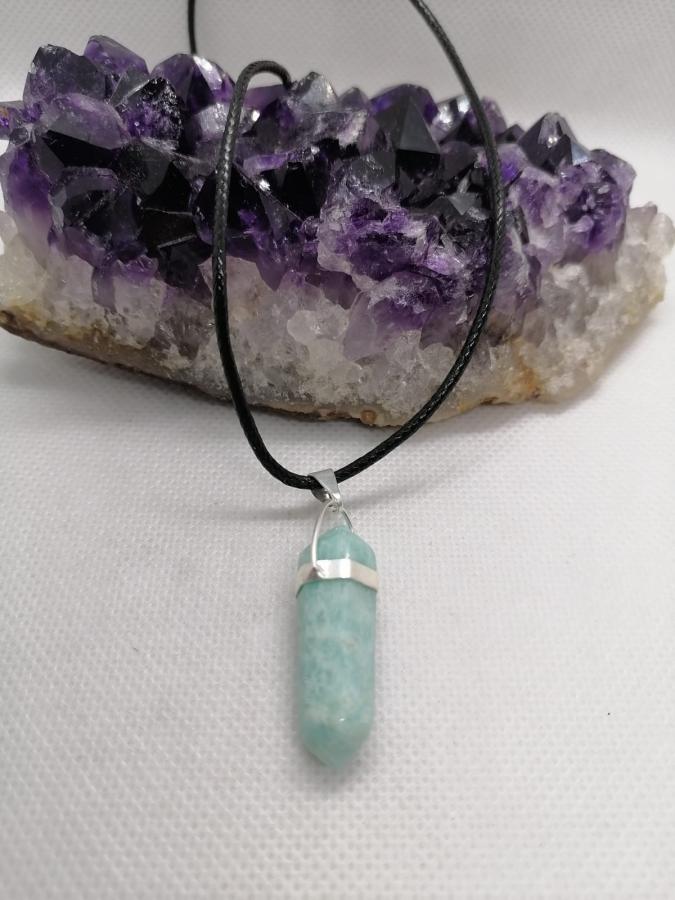 Dije Bala Amazonita con Cordón Negro